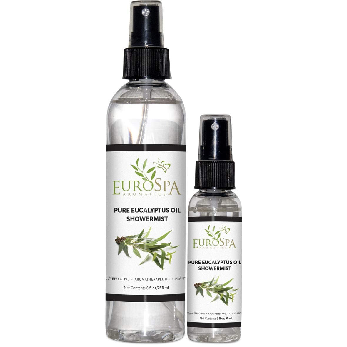 Pure Eucalyptus Oil ShowerMist and Steam Room Spray, All-Natural Premium Aromatherapy Essential Oils - Pure Eucalyptus, Duo Pack, 8oz and 2oz
