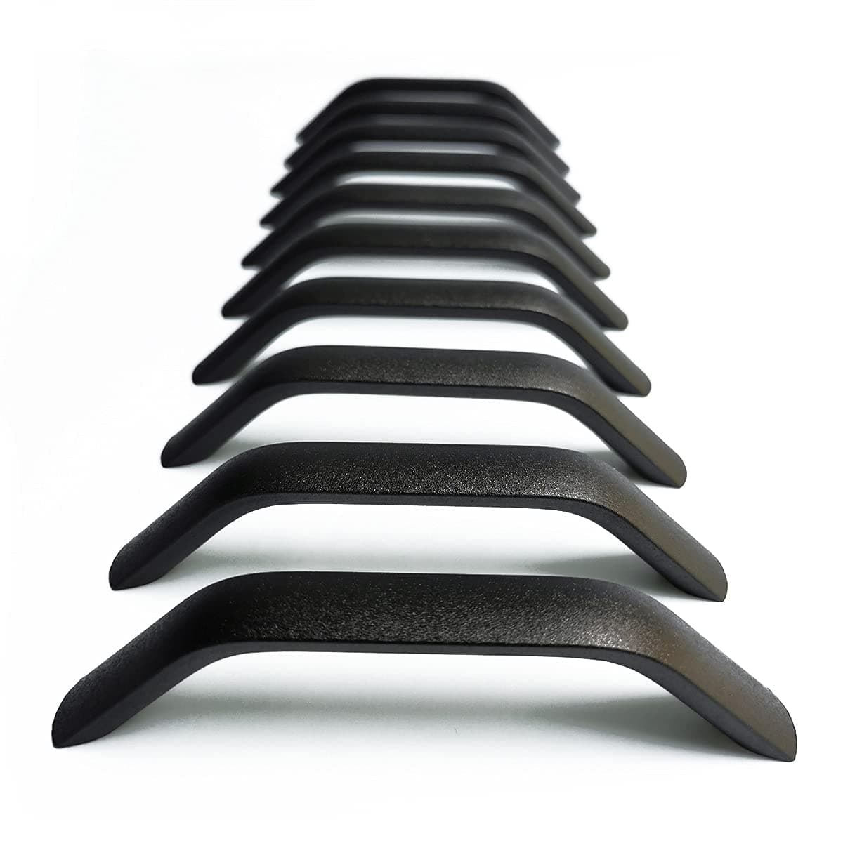 20 Units Bow Shaped Cabinet Handles Kitchen Cupboard Drawer Door Bathroom Furniture Pulls, 160mm Hole Centers / 175mm Long,Black