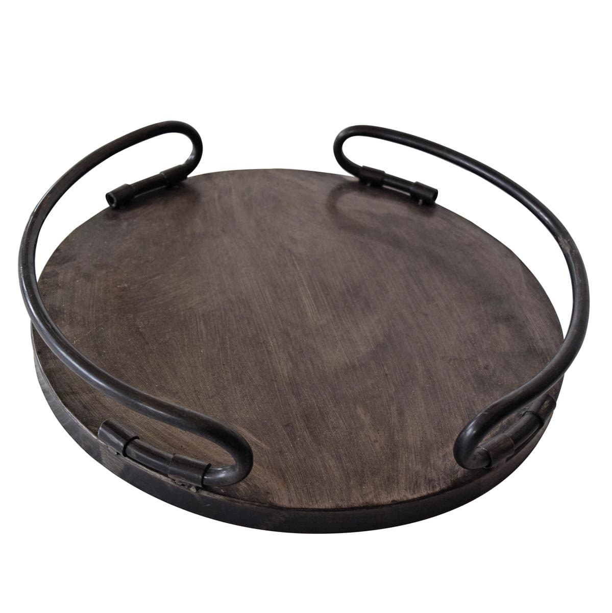 Foreside Home & Garden Metal 14 x 14 inch Round Decorative Tray, Small