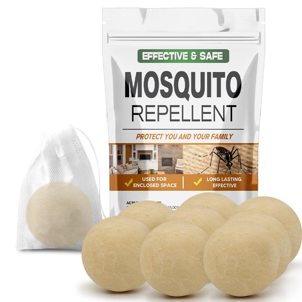 AUDQQM Mosquito Repellent for Patio, Indoor Mosquito Repellent Balls, Mosquito Control for Garage, Outdoor Yard Mosquitoes Deterrent, Mosquitoes Repellant for Room, Keep Mosquito Away for Travel-8P