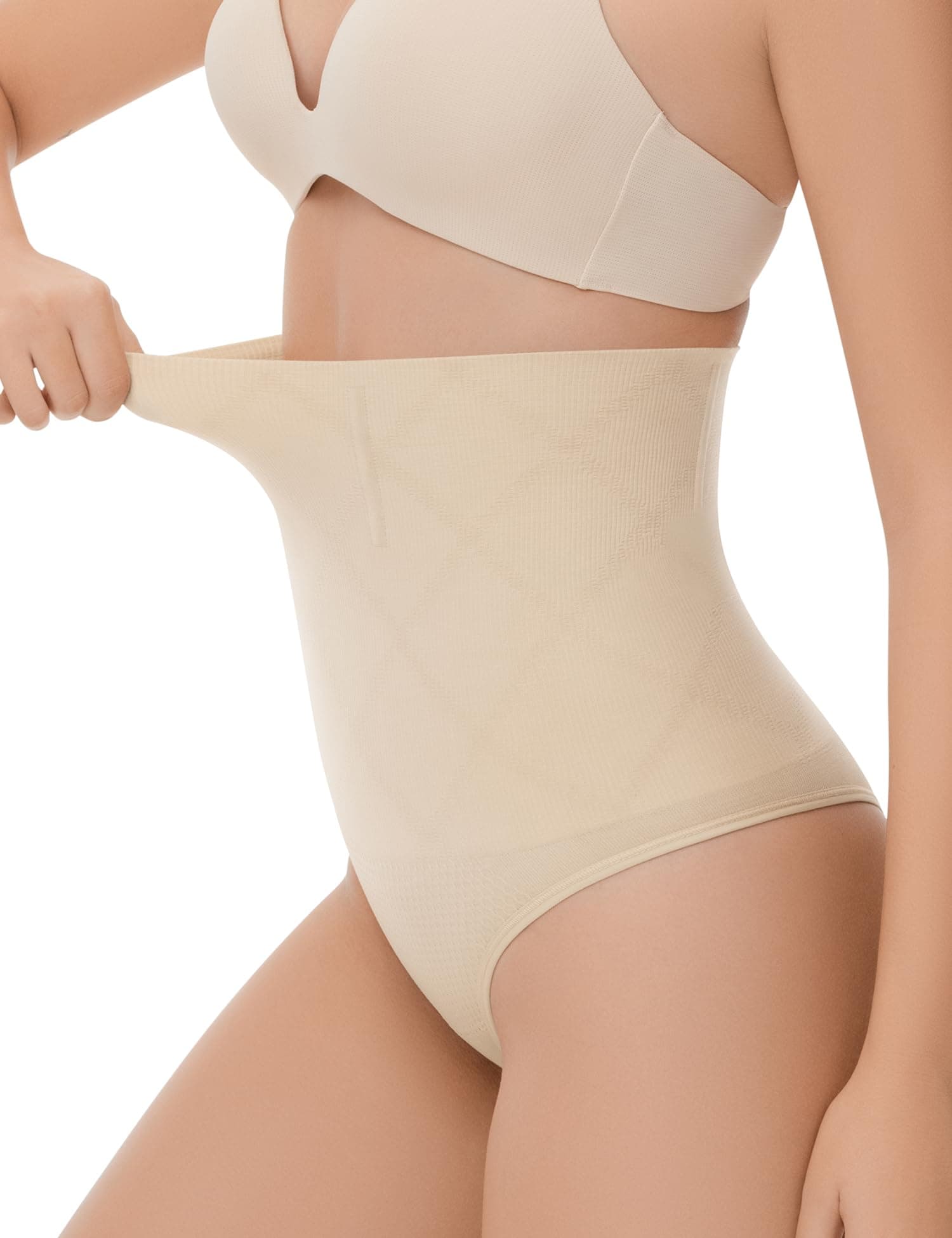 Thong Shapewear for Women Tummy Control, High Waist Women's Shapewear Underwear and Spanks Nude