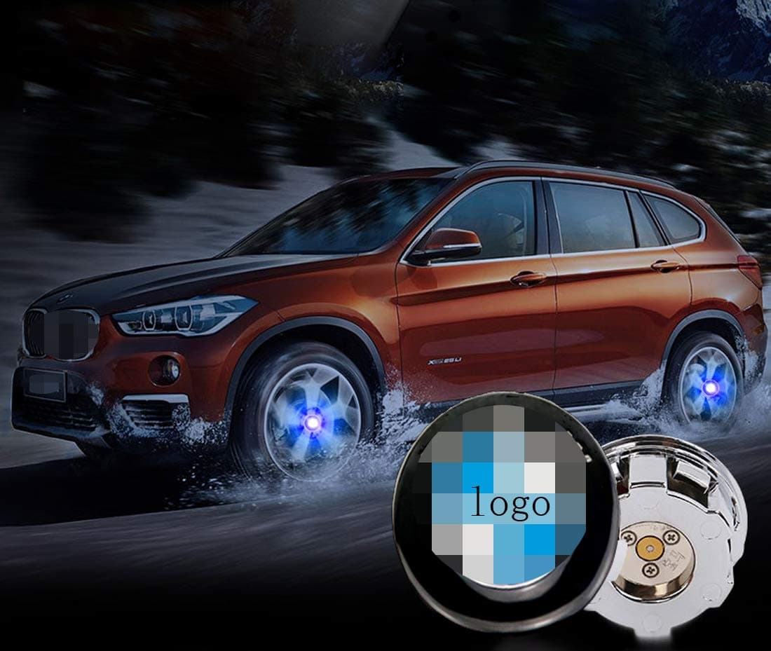 sooloon Wheel Hub Center Caps Cover LED Light Magnetic Levitation Waterproof Battery-Free Automatic Power for Car Automobile Accessory 4Pcs (B-M-W, 59mm)
