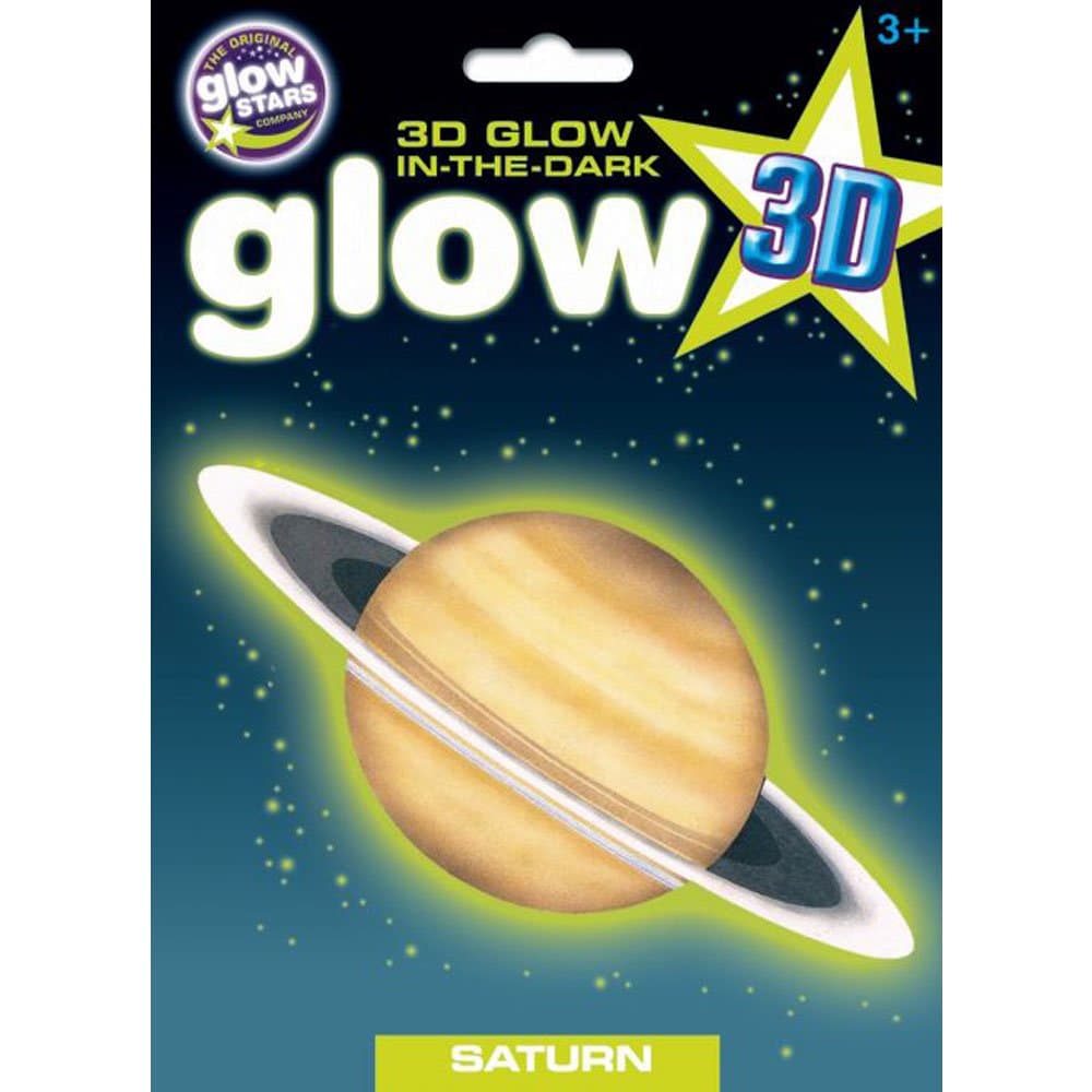 GLOW STARS 3D PLANETS GLOW IN THE DARK - SATURN WALL STICKER NEW