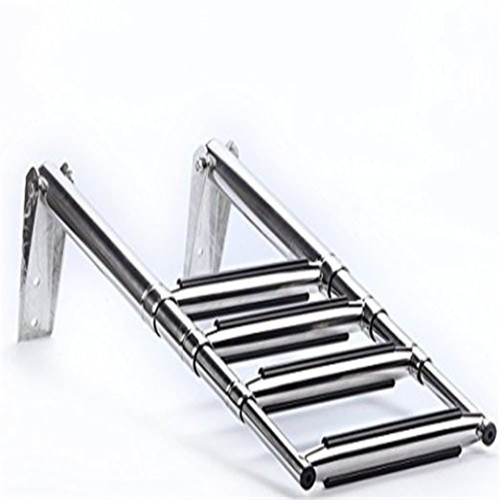 spareflying 2/3/4-step Slide Mount Boat Boarding Ladder, Under PlatformTelescoping Stainless Steel Marine Ladder
