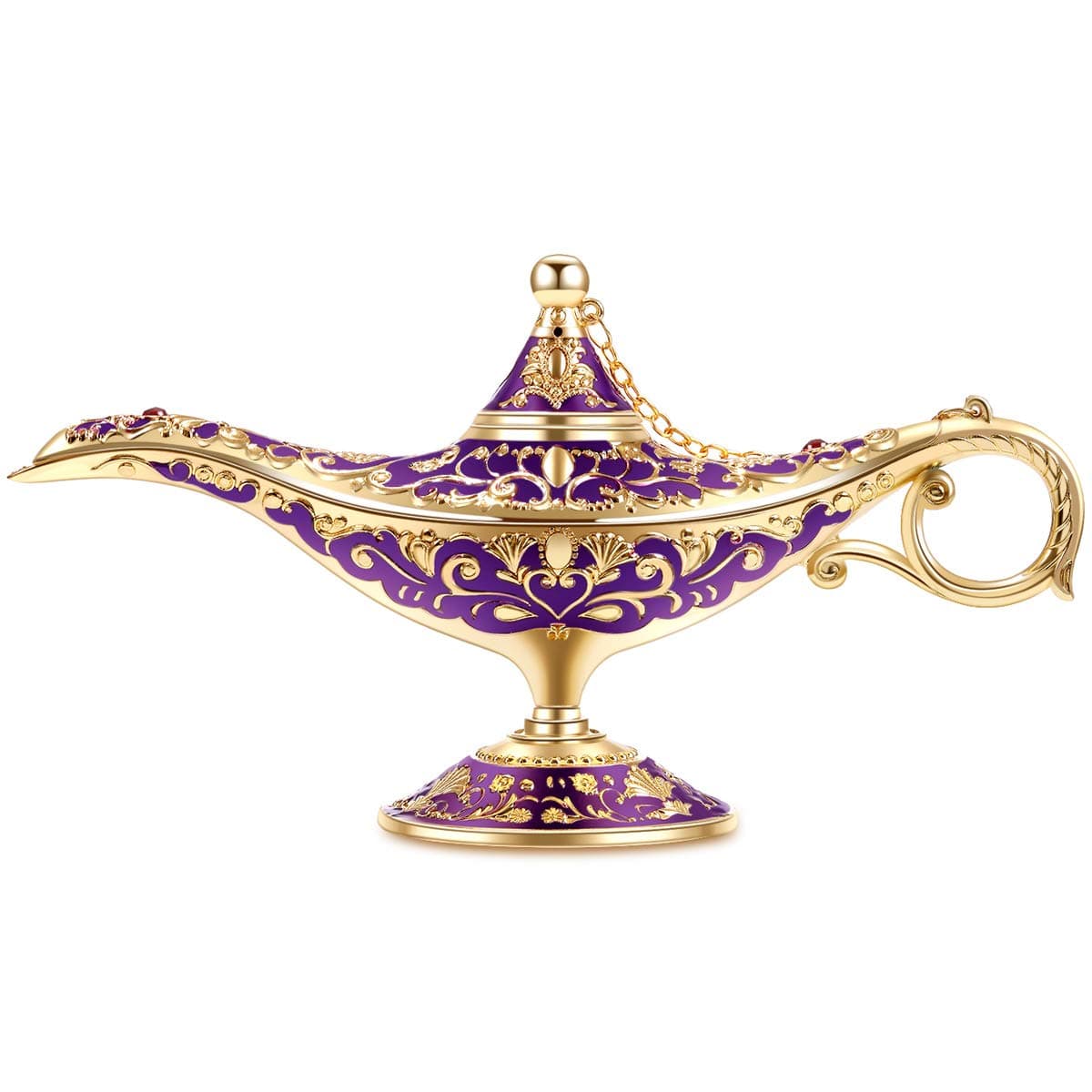 Gusnilo Vintage Aladdin Magic Lamp Genie Collector's Edition /Wedding Table Decoration,Collectable Rare Classic Arabian Props Aladdin Pot & Delicate Gift for Party/Birthday(Purple)
