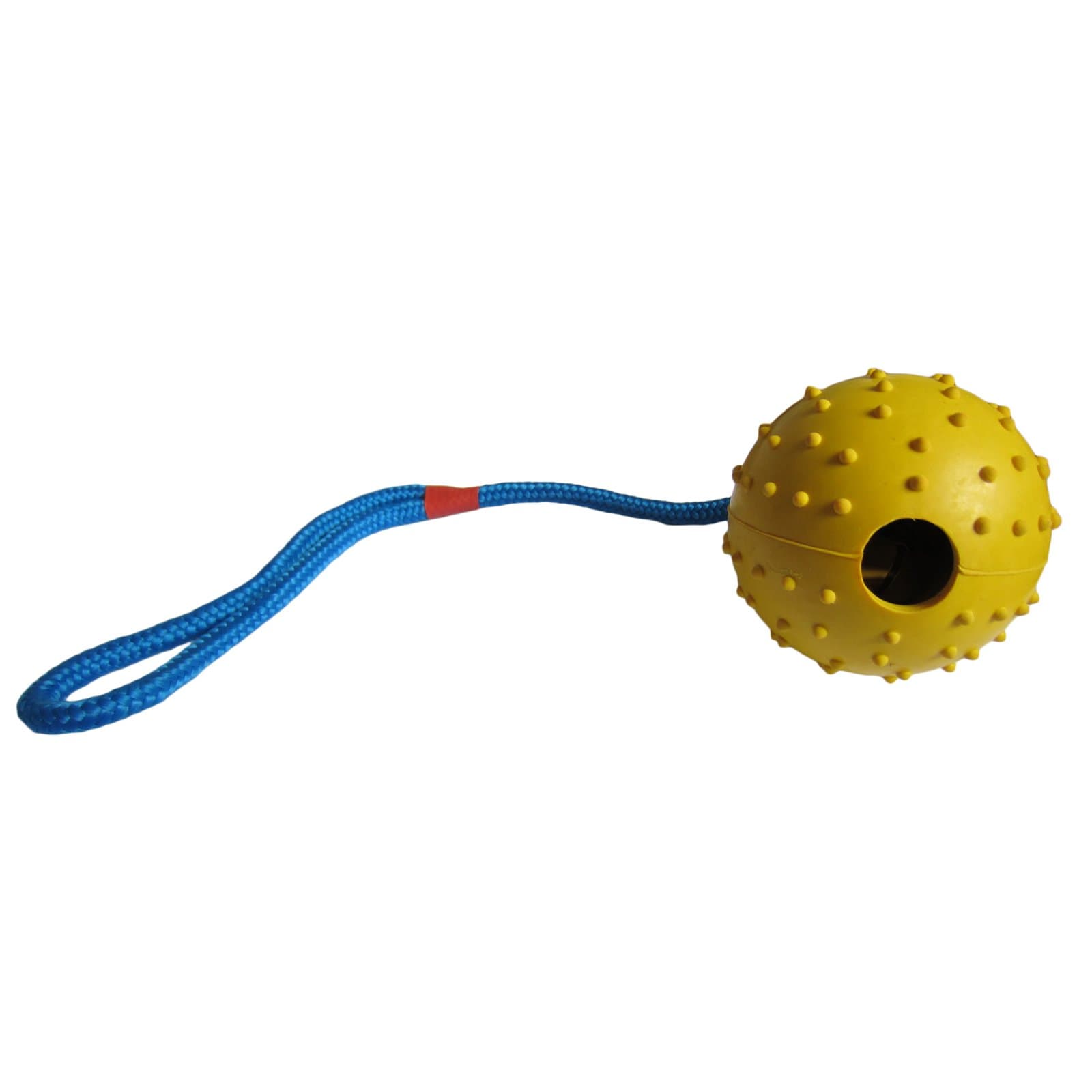 Puppy Training Ball With Rope-Activity -Durable Rubber Ball and Nylon Rope- Exercise and Reward Toy For Dogs (Yellow)