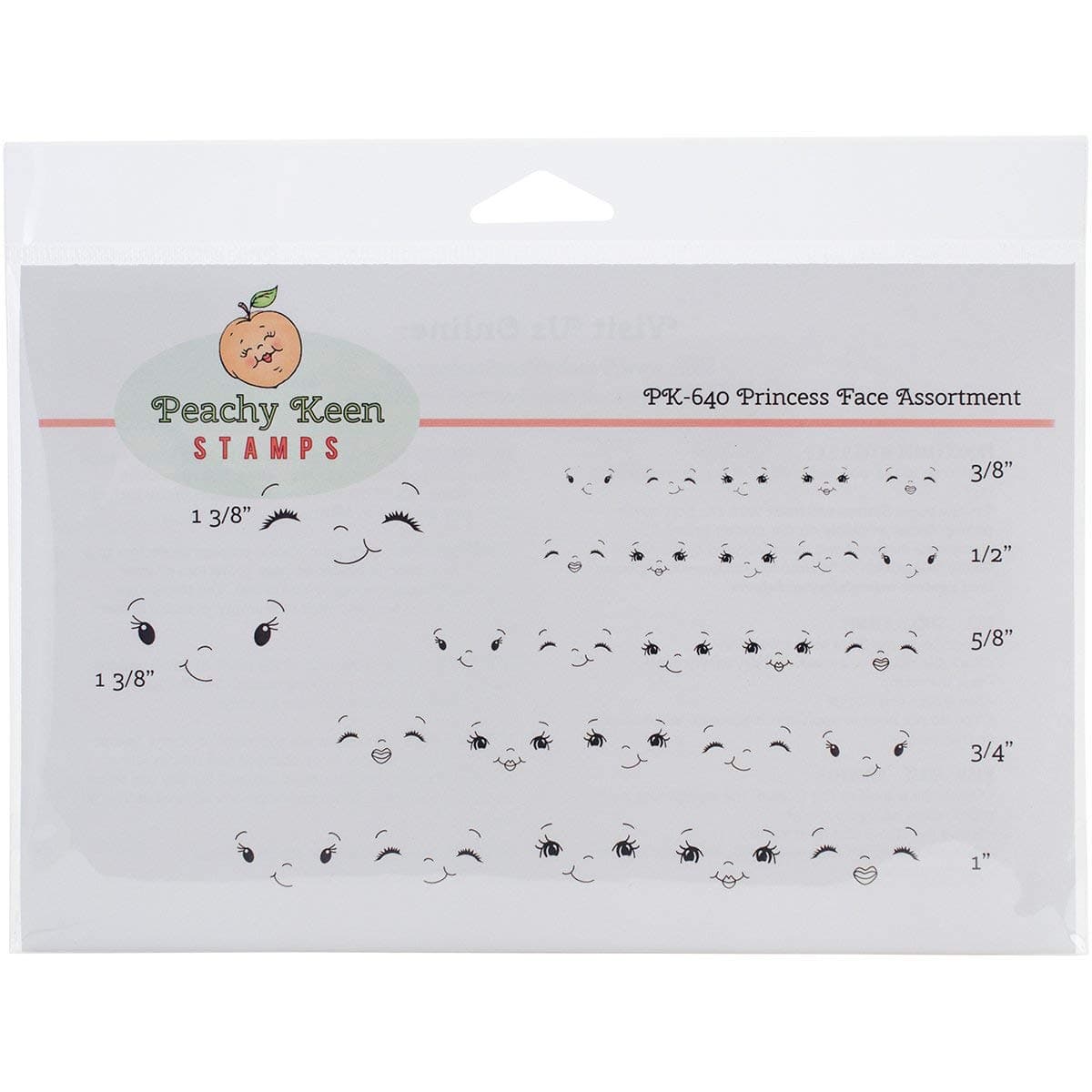 Peachy Keen Stamps Clear Face Assortment 2-Princess, Other, Multicoloured, 21.59x16.51x0.5 cm