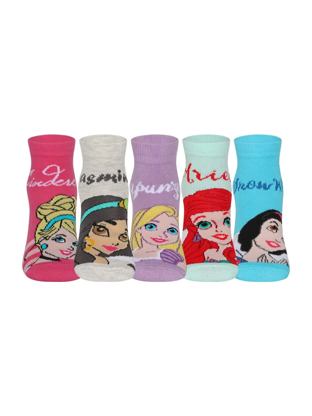 Ankle Frozen Character Socks for Girls, Made with Breathable, Anti Odour & Moisture Absorbent Combed Cotton with a Extra Durable Welt, Ideal For All Day Wear (Pack Of 5)