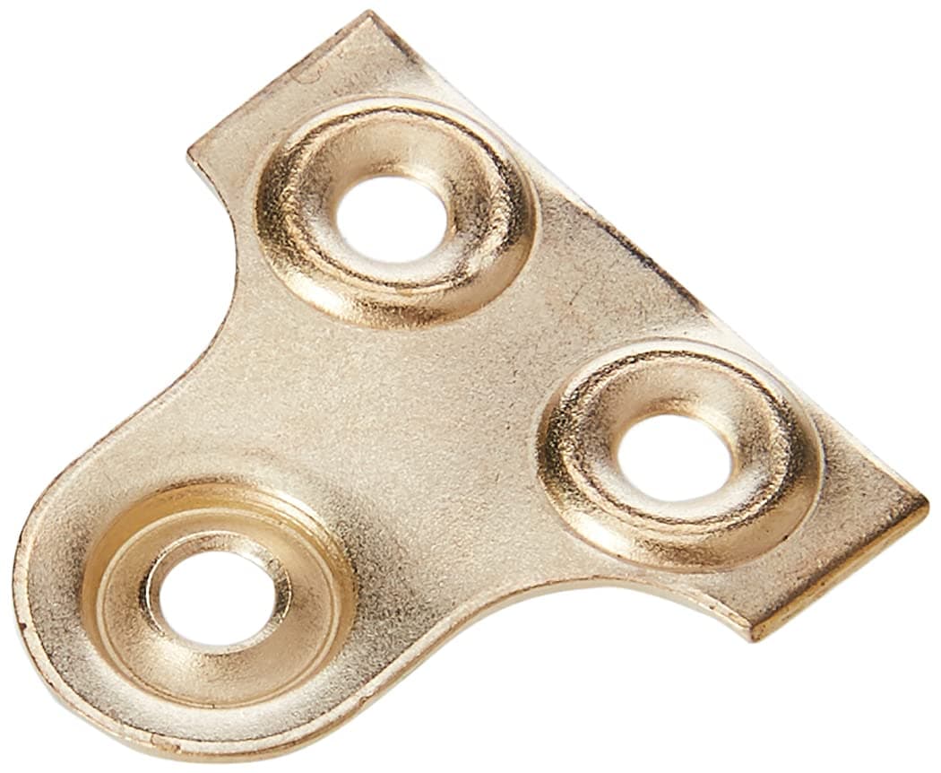 Merriway BH02800 (25 Pcs) Round Glass Mirror Picture Hanging Plate, 19mm (3/4 inch) Brass Plated - Pack of 25 Pieces