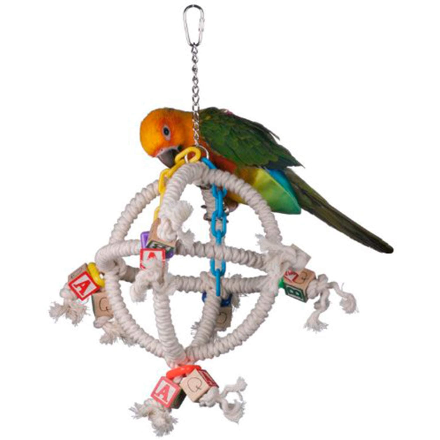 Super Bird CreationsSB445 Fun Round Swinging Orbiter Bird Toy, Small To Medium Size, 14” x 10”, Varies