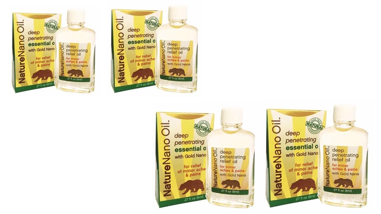 2 Packs - Twin Nano Nature Essentail Oil - 4 Chai Dau Xoa Bop Con Gau Cong Nghe Nano - 8mL per Bottle with 4 Bottles per Order - Made in U.S.A