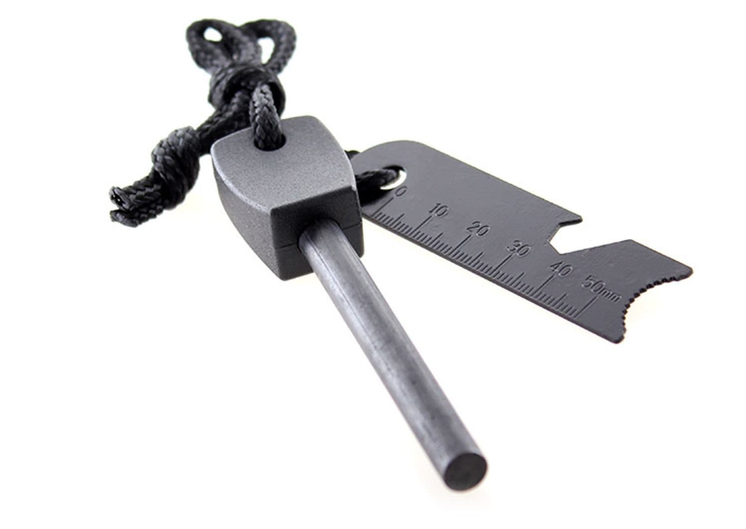 out4live ® Survival Lighter Black Steel Flint Magnesium Stone Fire Starter Survival Kit for Military Hunting Camping