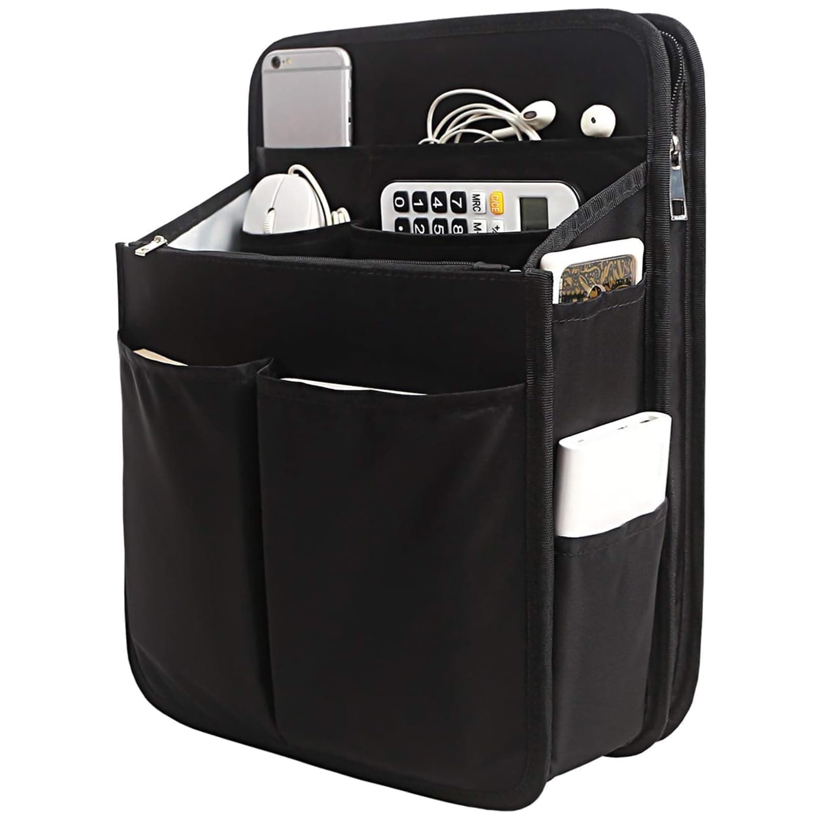 Yoillione Nylon Backpack Organizer Insert for Men and Women, Lightweight Travel Rucksack Insert with High Capacity, Large Bag Organizer with Zipper Pockets, Black, Large, Rucksack Backpacks