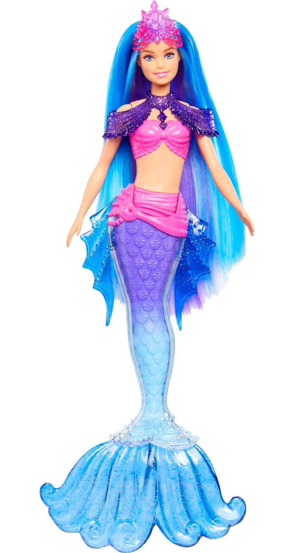 Barbie Mermaid Power Barbie “Brooklyn” Roberts Mermaid Doll with Pet, Interchangeable Fins, Hairbrush & Accessories, Toy for 3 Year Olds & Up, Mulicolor