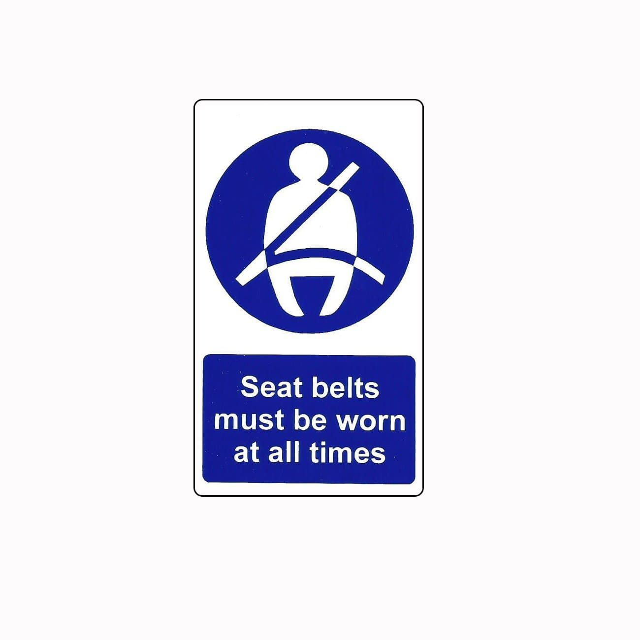 'SEAT BELTS MUST BE WORN AT ALL TIMES' TAXI STICKER