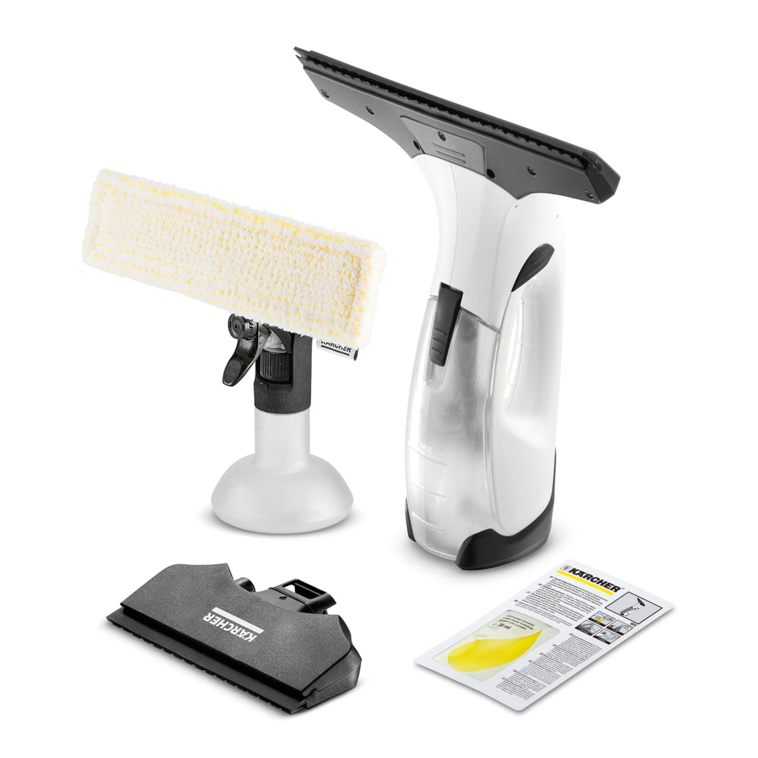 Window Vac WV 2 Plus N, Battery Running Time: 35 min, LED Display for Battery Status, 2 Suction Nozzles, Spray Bottle with Microfibre Cloth, 20 ml Window Cleaner Concentrate