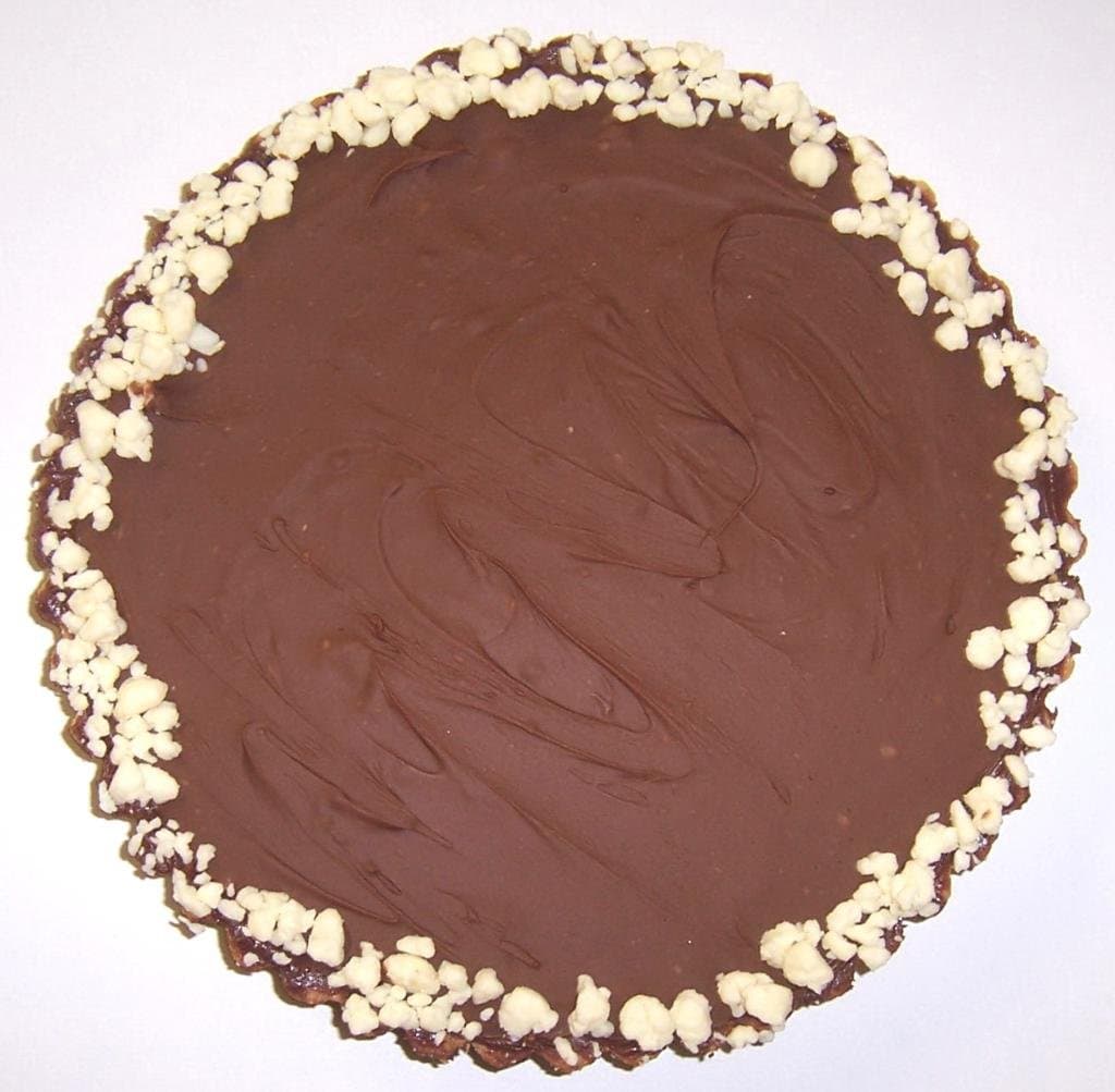 Scott's Cakes Chocolate Delicious Georgia Pecan Fudge Tart with Lemon Filling and Milk Chocolate Topping