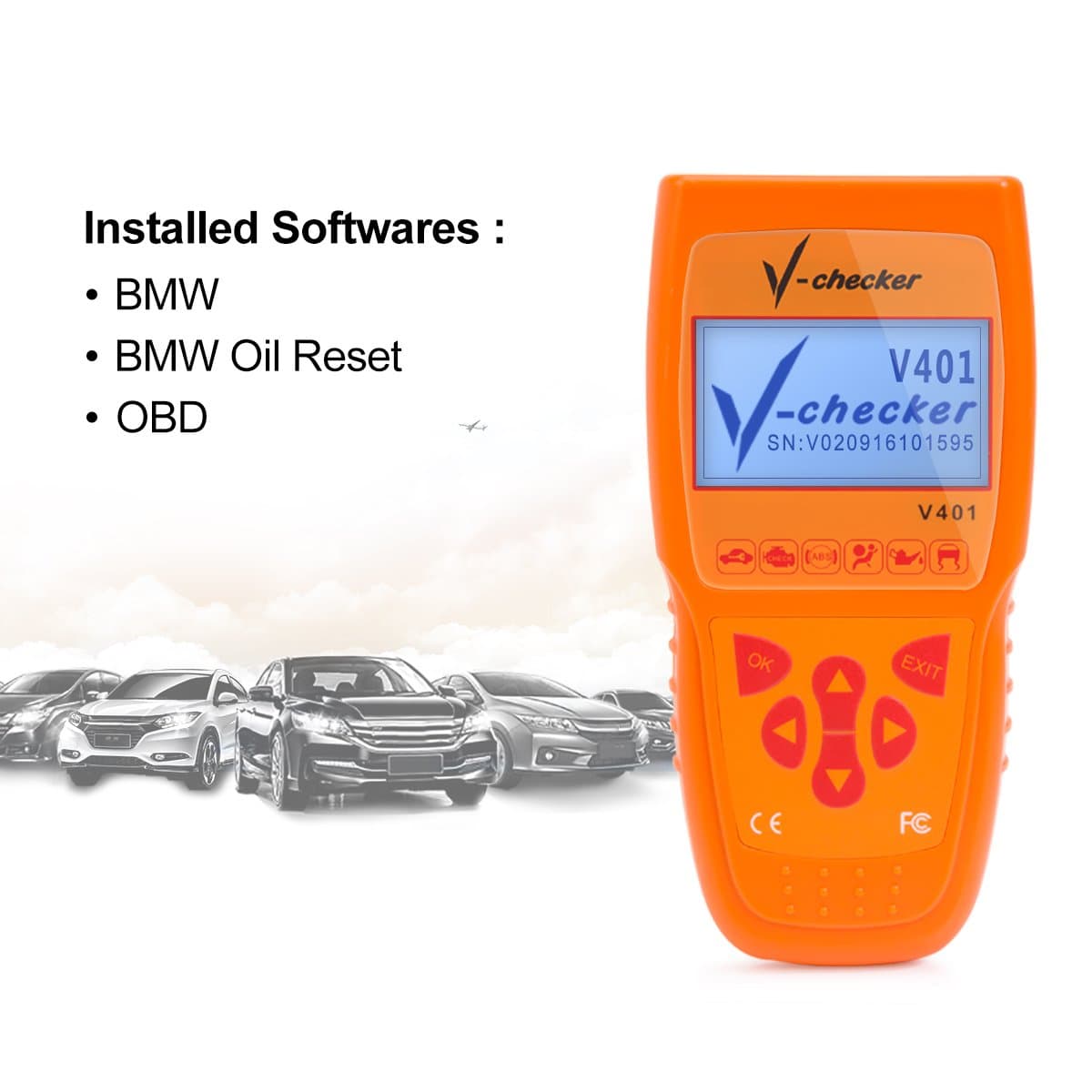 V401 BMW EOBD OBD2 Scanner Car Engine Fault Code Reader CAN Diagnostic Scan Tool