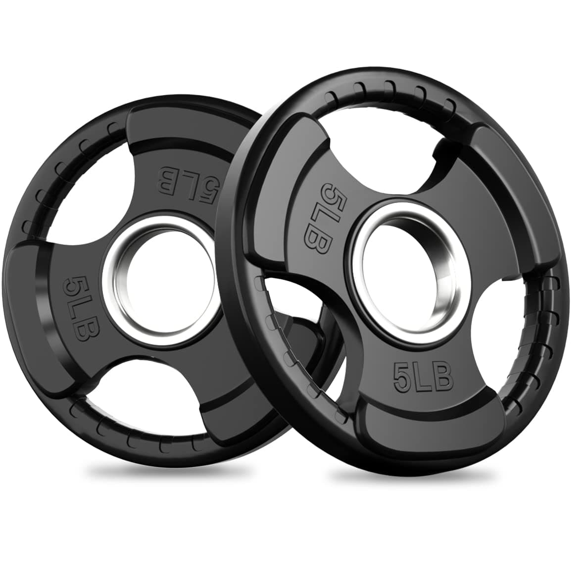 Weight Plates for Barbell, 2-Inch Olympic Rubber Grip Plates for Weightlifting and Strength Training in Home & Gym, Single, Pair and Sets