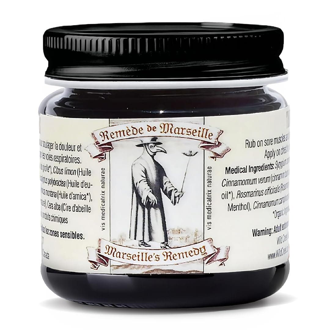 Marseille’s Remedy Thieves Muscle Balm, Ancient Essential Balm Blend for Immune Support with Clove, Lemon, Cinnamon, Eucalyptus, Rosemary