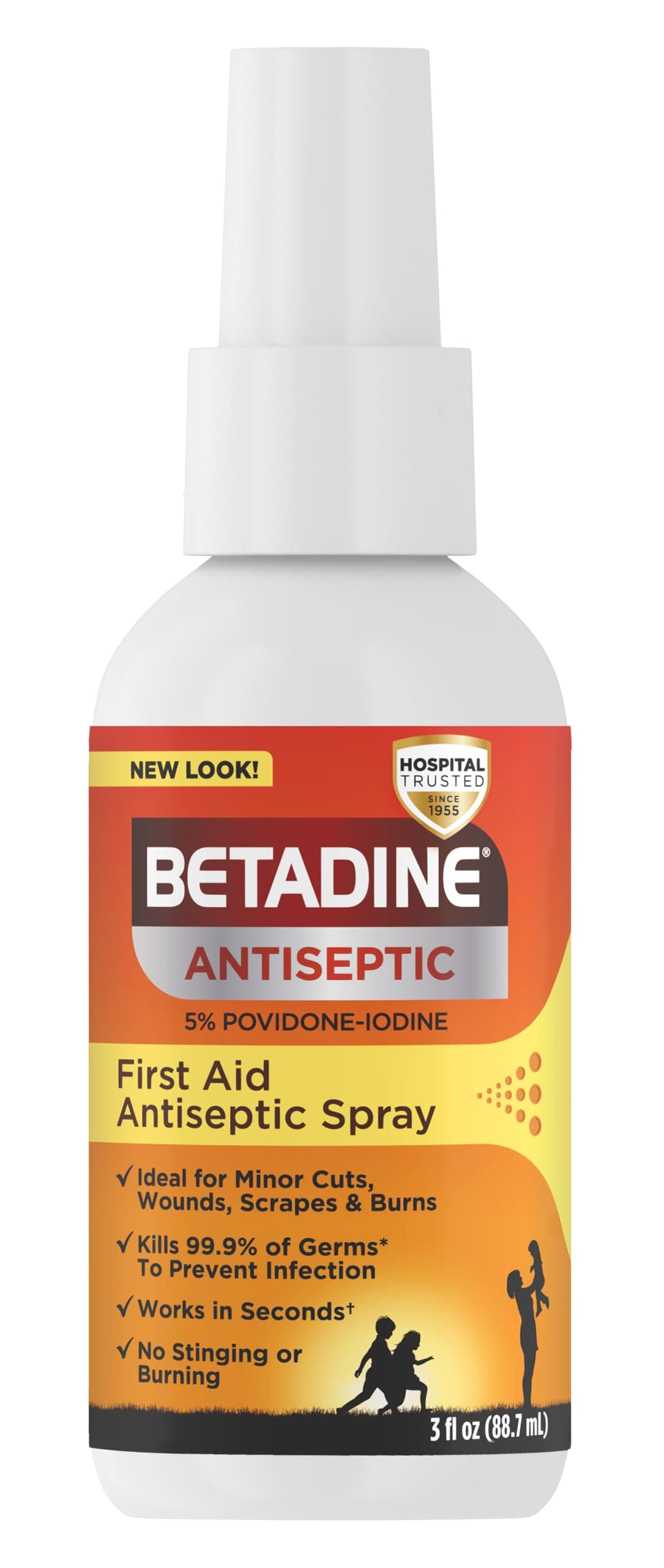 Betadine First Aid Spray Povidone Iodine Antiseptic with No Sting Promise,3oz