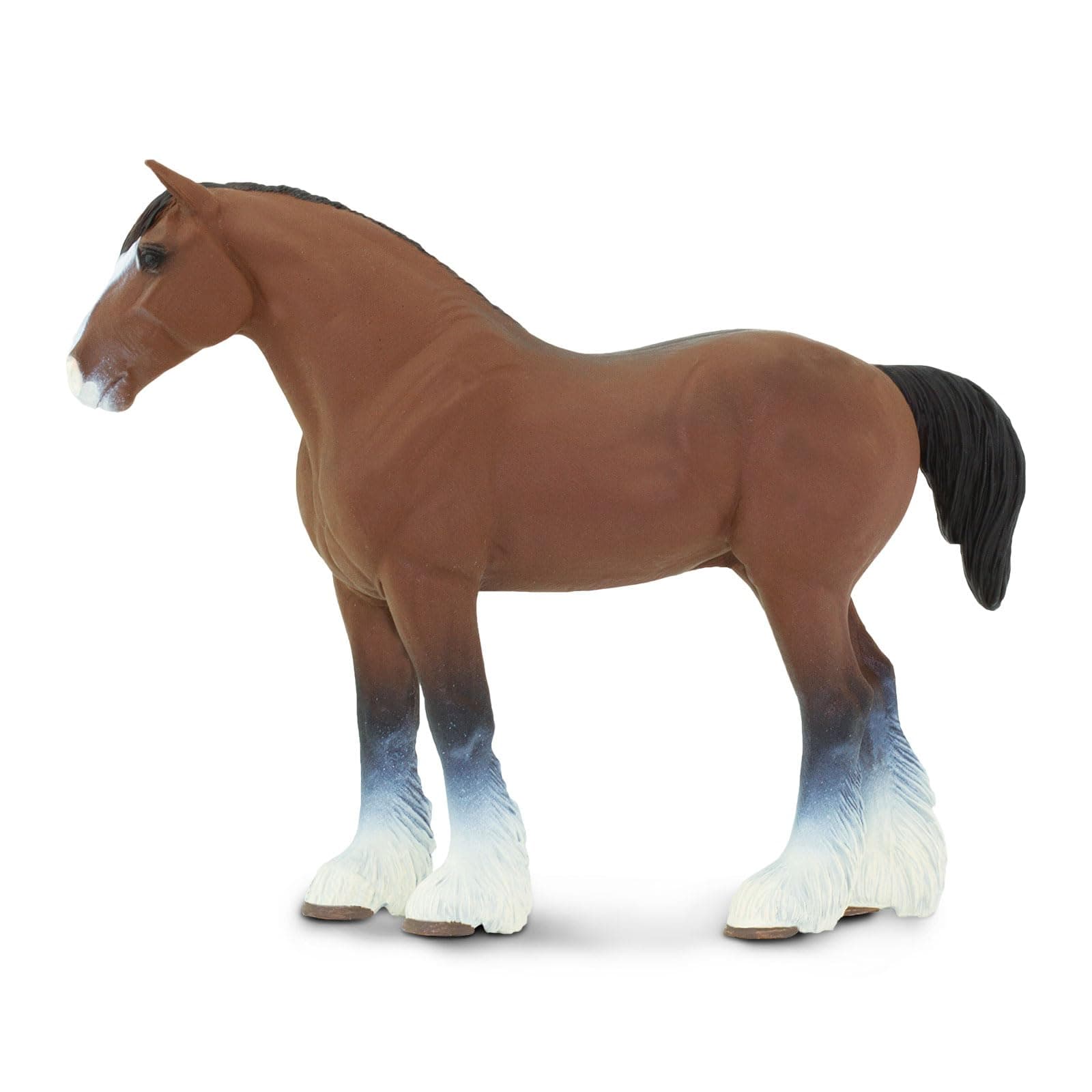 Safari Ltd. Clydesdale Stallion Figurine - Lifelike 5.5" Horse Figure - Educational Toy for Boys, Girls, and Kids Ages 3+