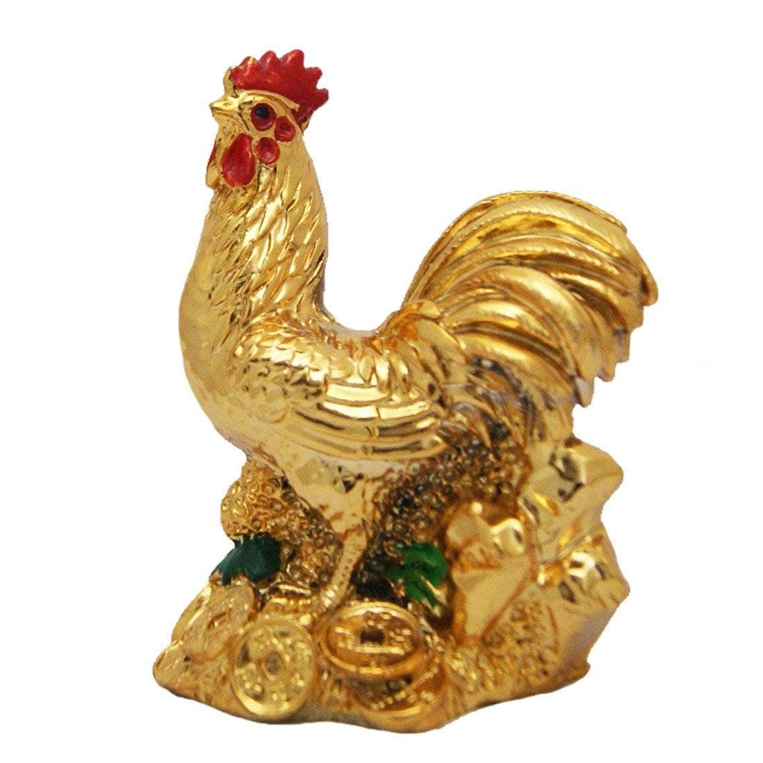 Red Ballons Feng Shui Rooster On Coins | for Confidence and Luck | Protection from politicking & Backbiting |