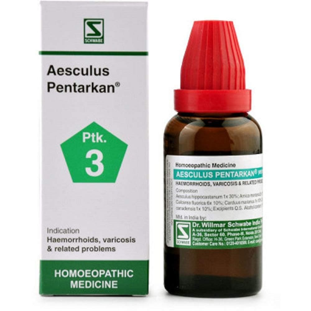 Schwabe India Homoeopathic Aesculus Pentarkan (30ml) Ptk. 3 - by shopworld2