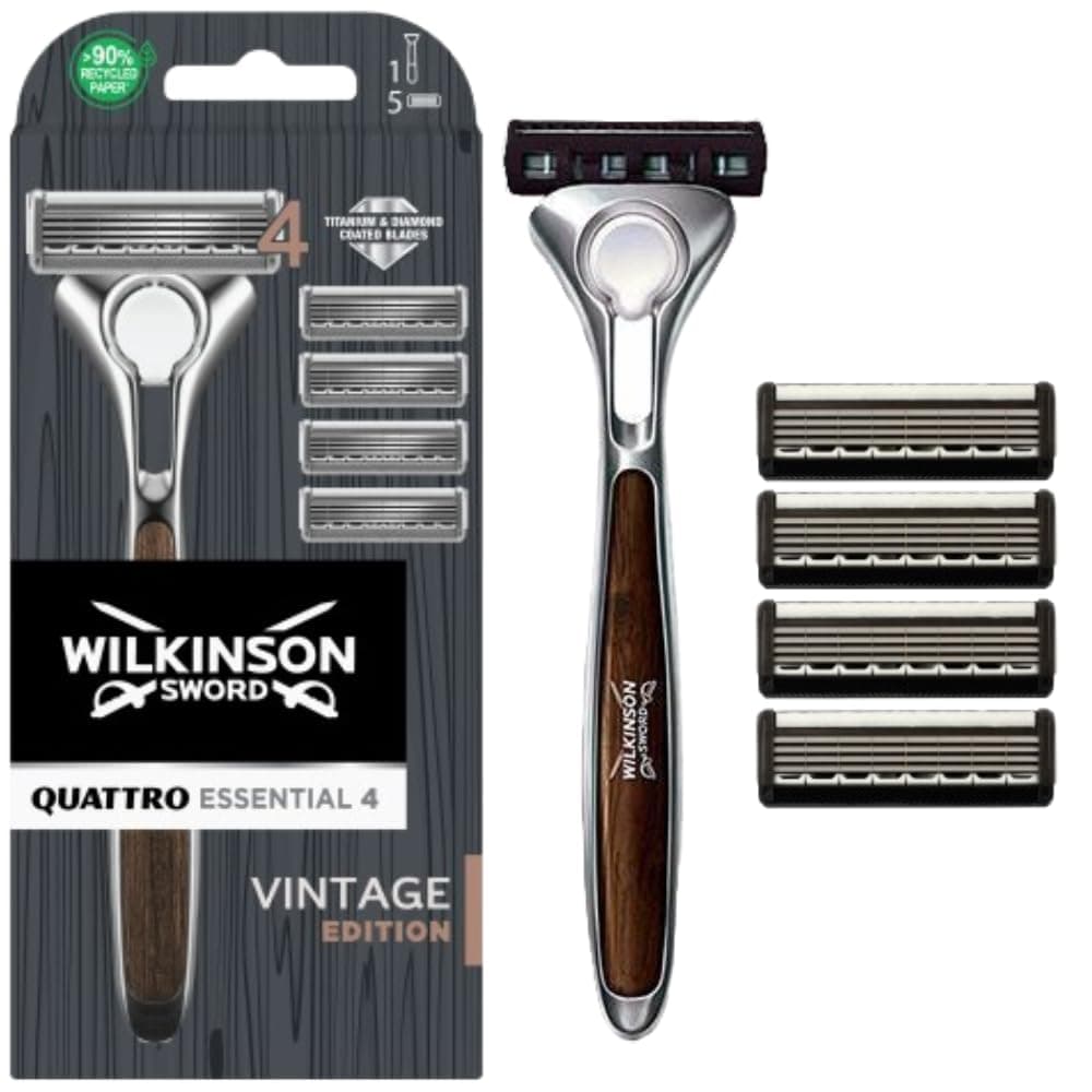 Quattro Vintage Edition Men's Razor with 5 Blades