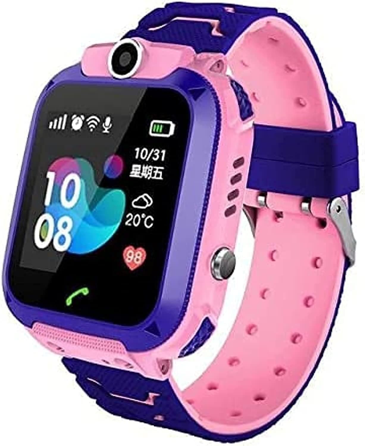 XO Q012 Smart Watch official - Q12 Smart Watch Kid Smartwatches Baby Watch with 1.44 Inches Waterproof Voice Chat Finder tracker and Anti Lost Monitor (Pink)