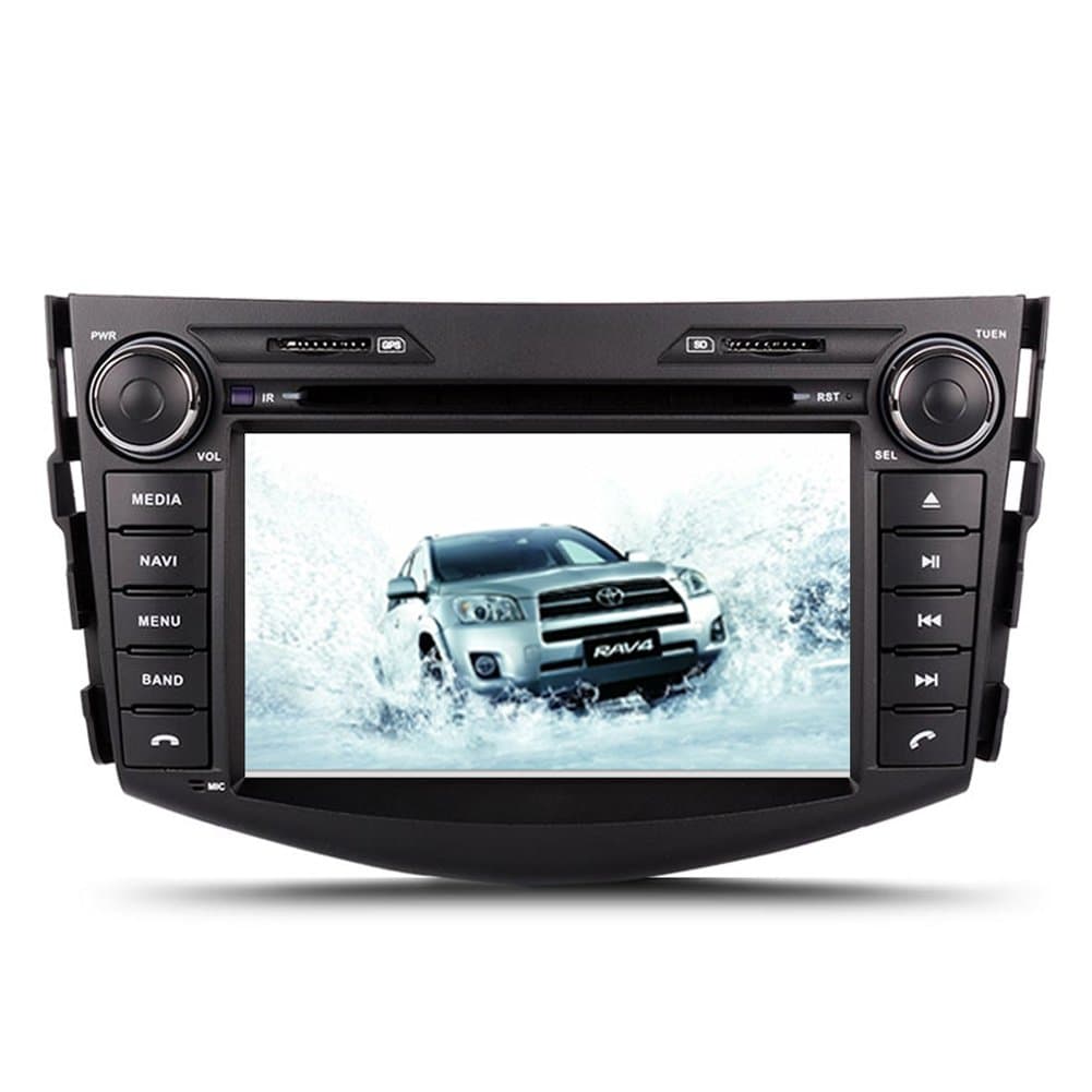 7 Inch Touch Screen Car GPS Navigation for Toyota RAV4 2006-2012 Stereo DVD Player Video Radio Audio Bluetooth Steering Wheel Control AUX in+Free Rear View Camera+Free GPS Map of USA