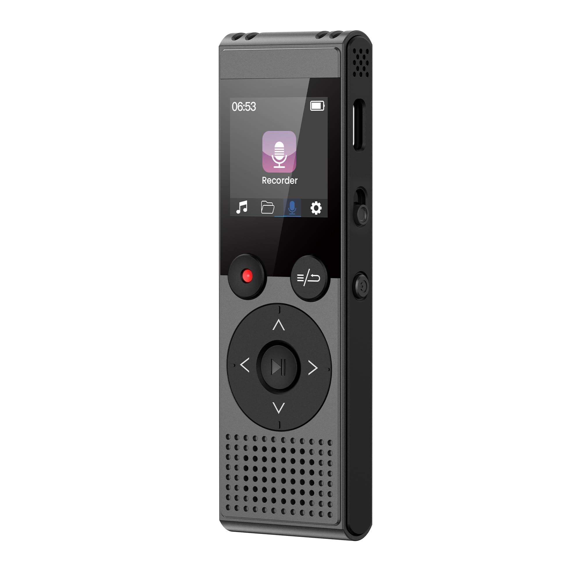 128GB Digital Voice Recorder - 3072kbps Mini Recording Device with MP3 Player HD Sound Quality Intelligent Noise Cancelling Voice Recorder with Voice Control Recording Function for Lecture - QIUOIO