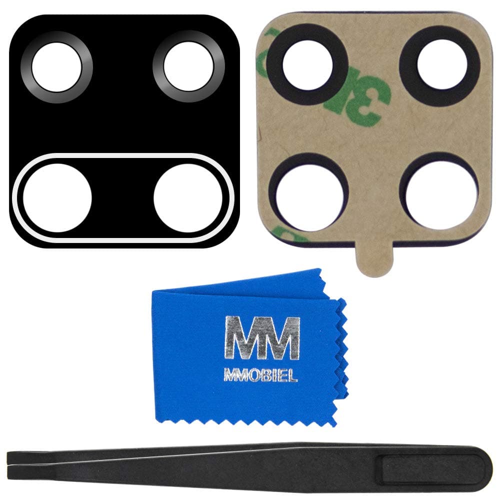 MMOBIEL Back Rear Camera Glass Lens Replacement Compatible with Xiaomi Redmi Note 9 / Note 9S - Incl. Double Sided Adhesive, Tweezer and Cloth