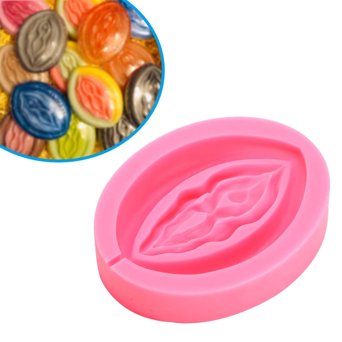Women Genital Shape Chocolate Mold Novelty Candy Making Molds Silicone DIY Mould Jelly Tray Fondant Cake Decoration Baking Tools Pink One Size