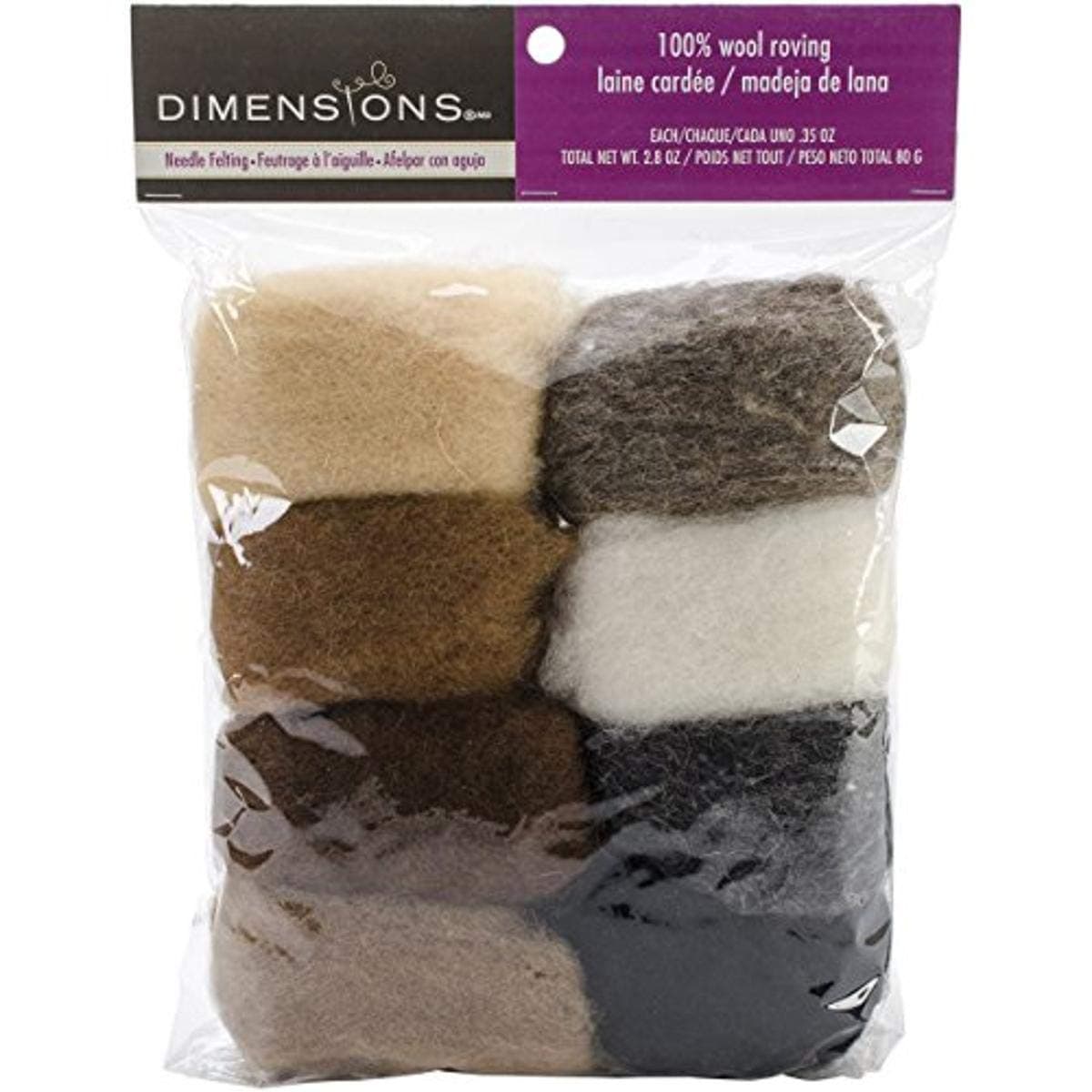 Dimensions 100% Wool Roving Value Pack Earthtone