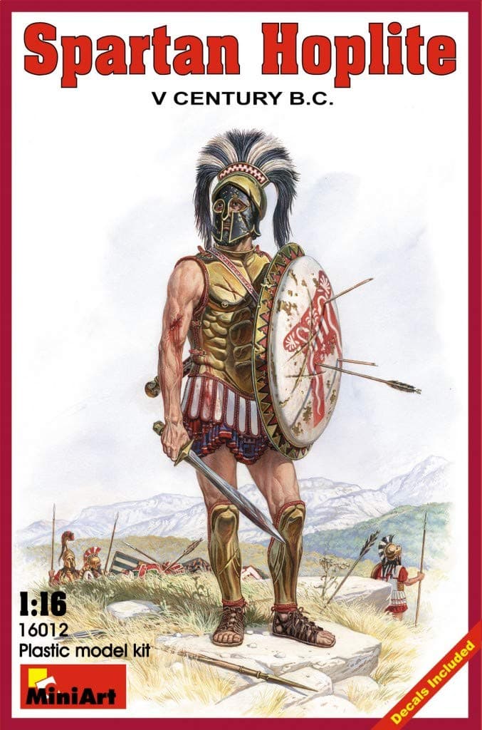Miniart 1:16 Scale "Spartan Hoplite V century B.C." Plastic Model Kit (Grey)
