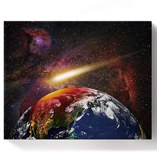 Paint by Numbers Kits DIY Oil Paintings for Adults Kids Beginner with Acrylic Paints and Brushes- Planet Earth on The Galaxy Framed Canvas Wall Art for Livingroom Bedroom 16x20in