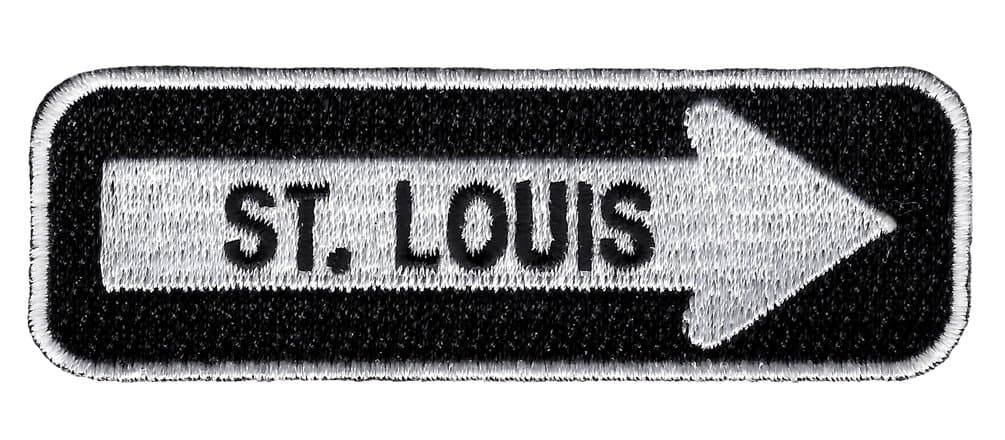 One Way Sign St. Louis Missouri Embroidered Patch Iron-On Road Biker