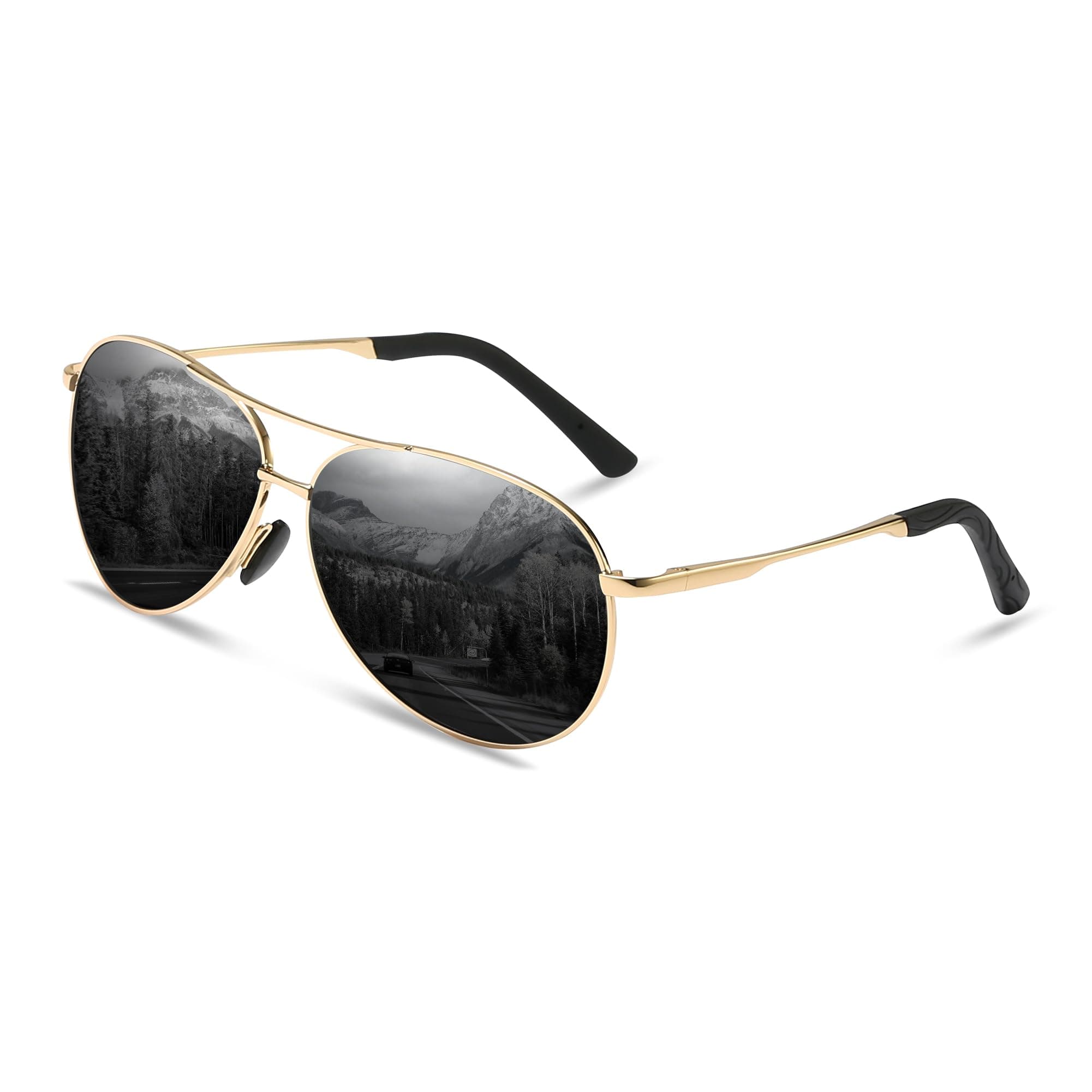 Sunglasses for Men Women Pilot Polarized Sun glasses with UV 400 Protection Metal Frame for Driving Golf Fishing