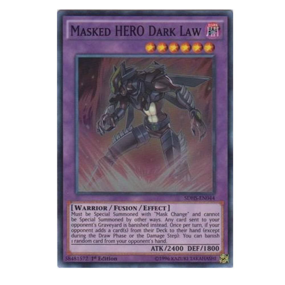 Konami Yu-Gi-Oh - Masked HERO Dark Law (SDHS-EN044) - Structure Deck HERO Strike - 1st Edition - Super Rare