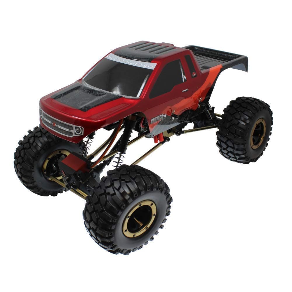Redcat Racing Everest 10 1/10 Scale Electric RC Rock Crawler, 4WD Shaft Driven RC Truck with Waterproof Electronics, Aluminum Chassis, Beadlock Tires, 2.4GHz RTR with Battery & Charger- Red and Black