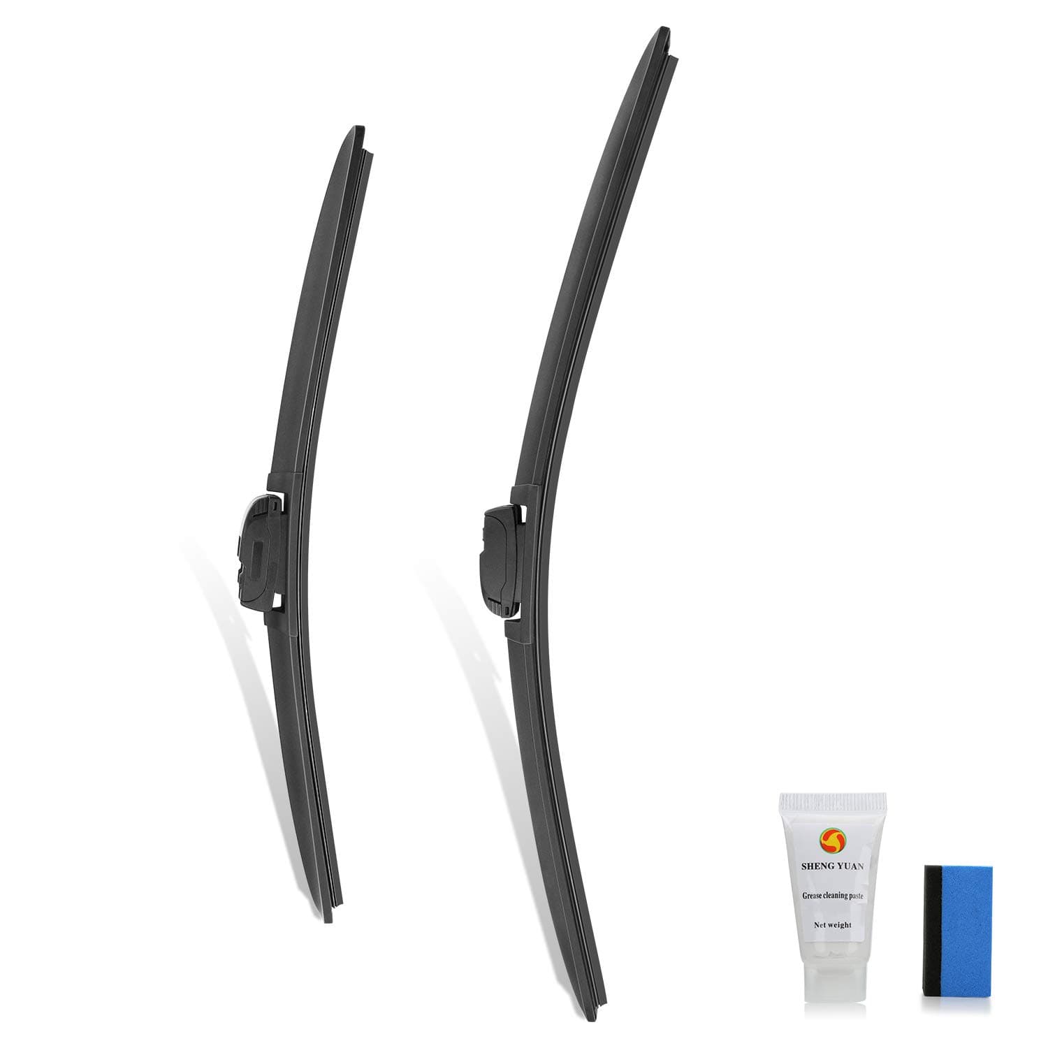 Beigaon 26"+14" SILICONE Windshield Wiper Blades for U/J Hook, All-Season Beam Wiper Blade Cleaning Window(Set of 2)