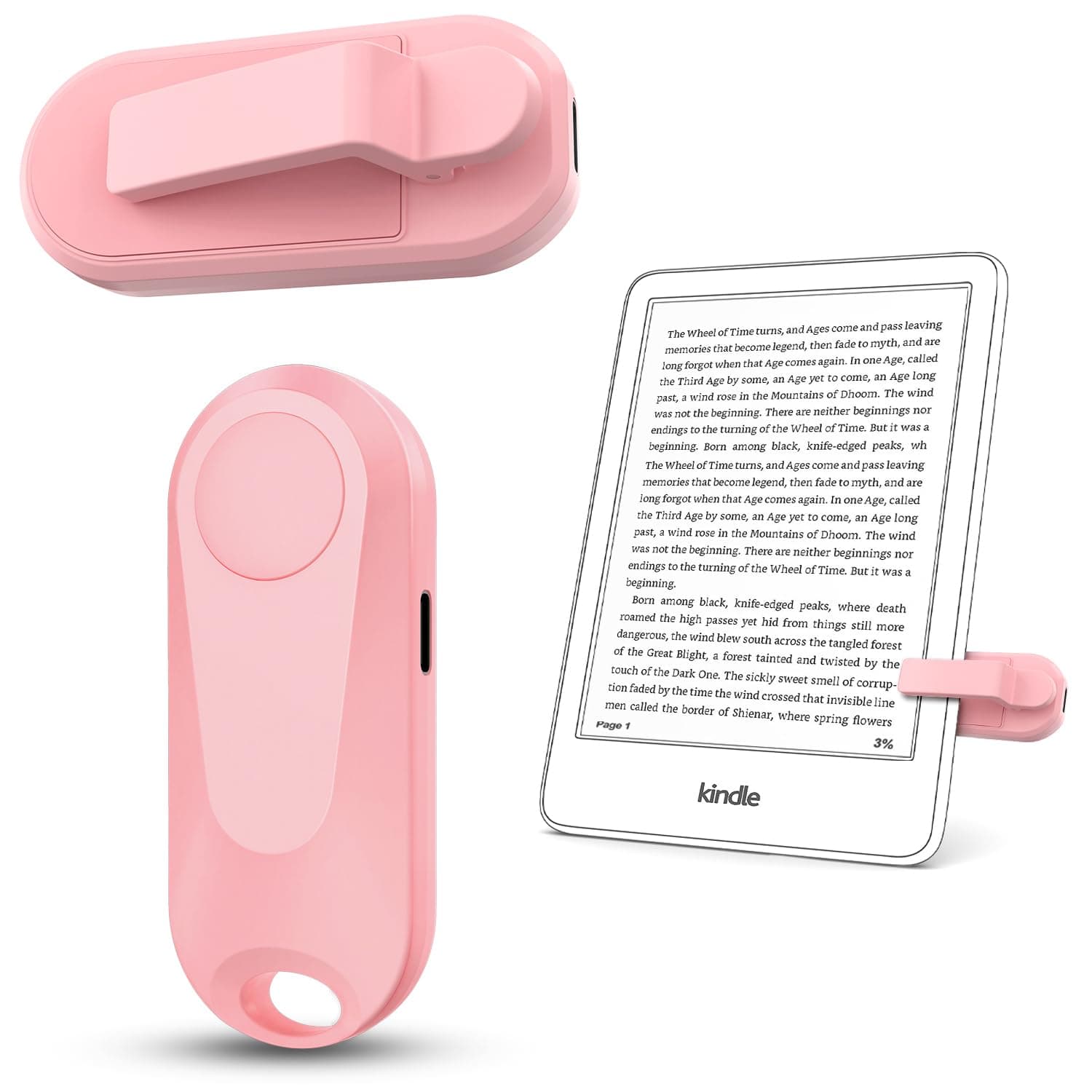Remote Control Page Turner for Kindle Paperwhite Oasis Kobo eReaders, Camera Camcorder Remote Controls, Page Turner Clicker for ipad Tablets Reading Novels with Wrist Strap Storage Bag
