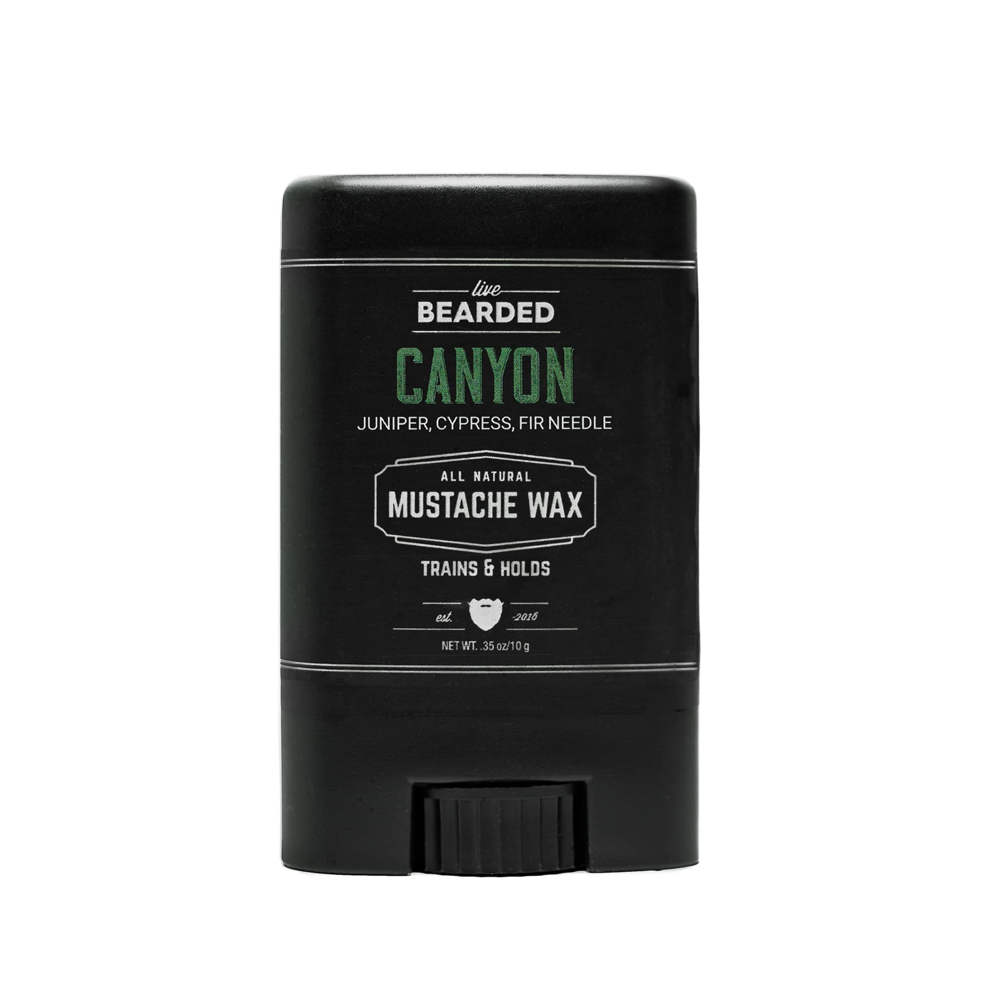 Live Bearded Mustache Wax Stick, 0.35 oz - Made in the USA with All-Natural Ingredients - Medium Hold Stache and Beard Styling for Men | Canyon - Juniper, Cypress, Fir Needle