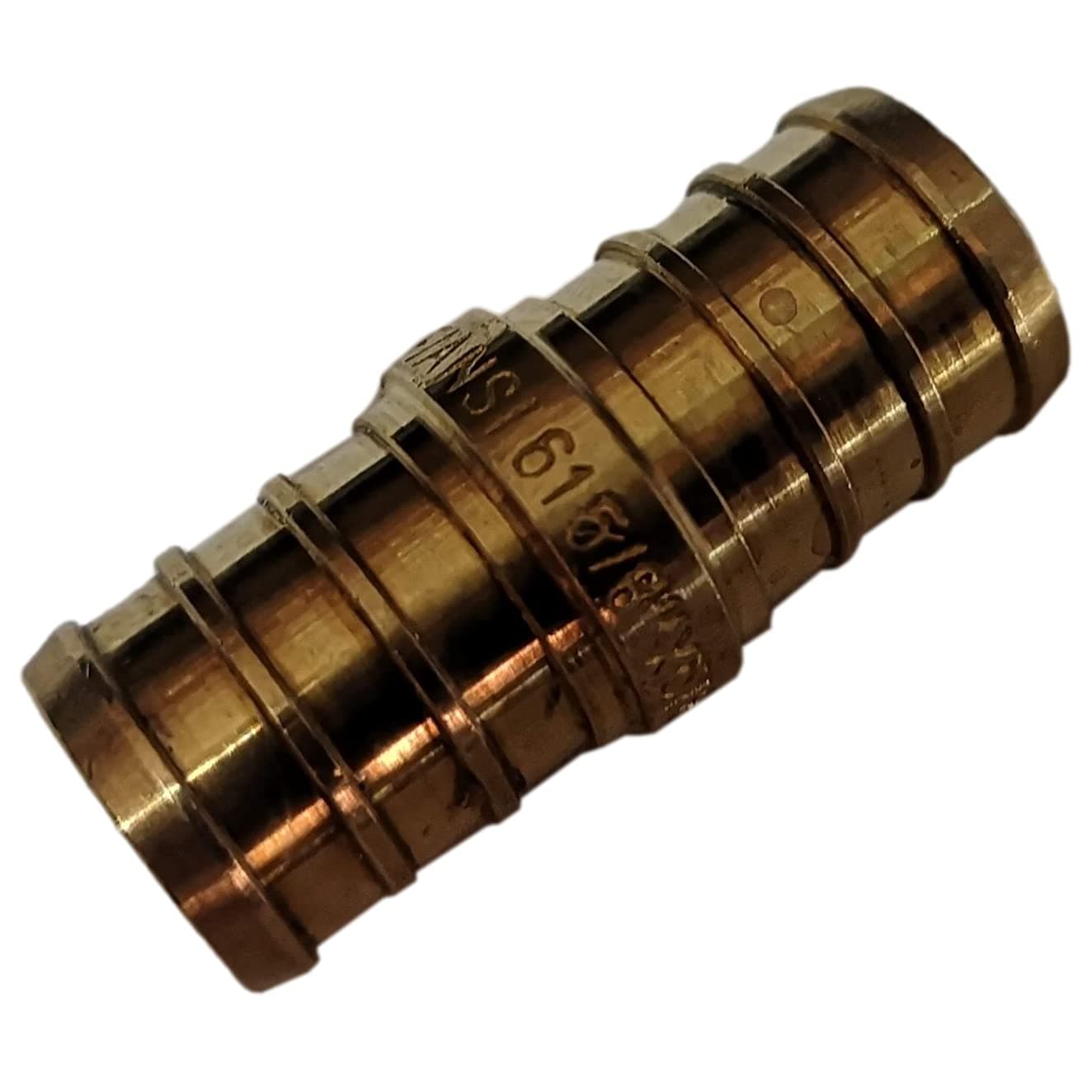 5 Pieces 5/8" x 5/8" Pex Coupling, Brass, Pex B, Crimp Version, 5 Packs