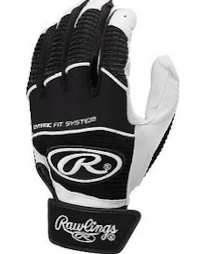 Black Large Mens Baseball Batting Gloves Pair