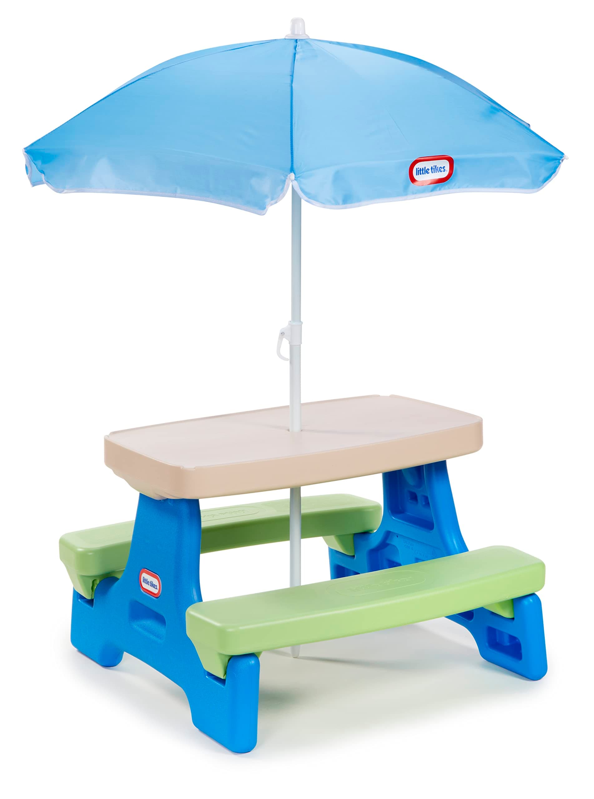 Little Tikes Easy Store Junior Picnic Table with Umbrella, Blue/Green by Little Tikes [並行輸入品]