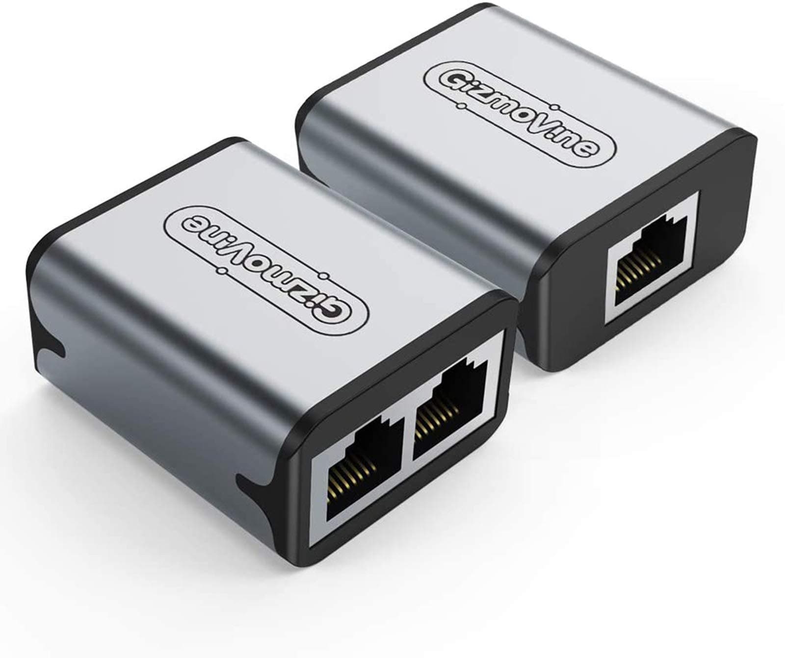 GizmoVine Ethernet Splitter [2021 Upgraded] 1 to 2 Connector for RJ45 Cat5 Cable Adapter (2 Pack)