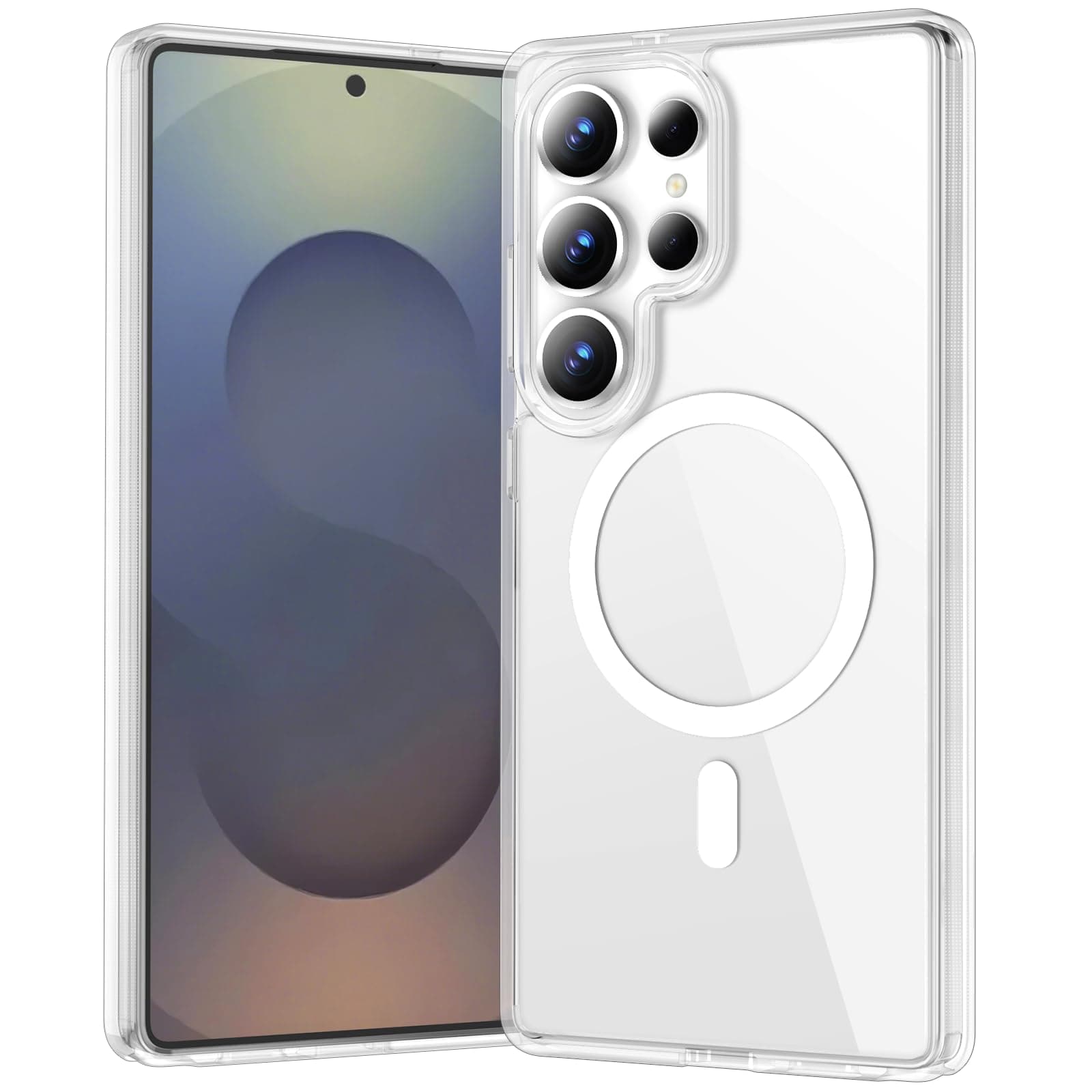 Temdan for Samsung Galaxy S25 Ultra Case Clear, [Wireless Charging][Anti-Yellowing][Military-Grade Protection] Shockproof Slim Magnetic Phone Case for Samsung Galaxy S25 Ultra, Transparent