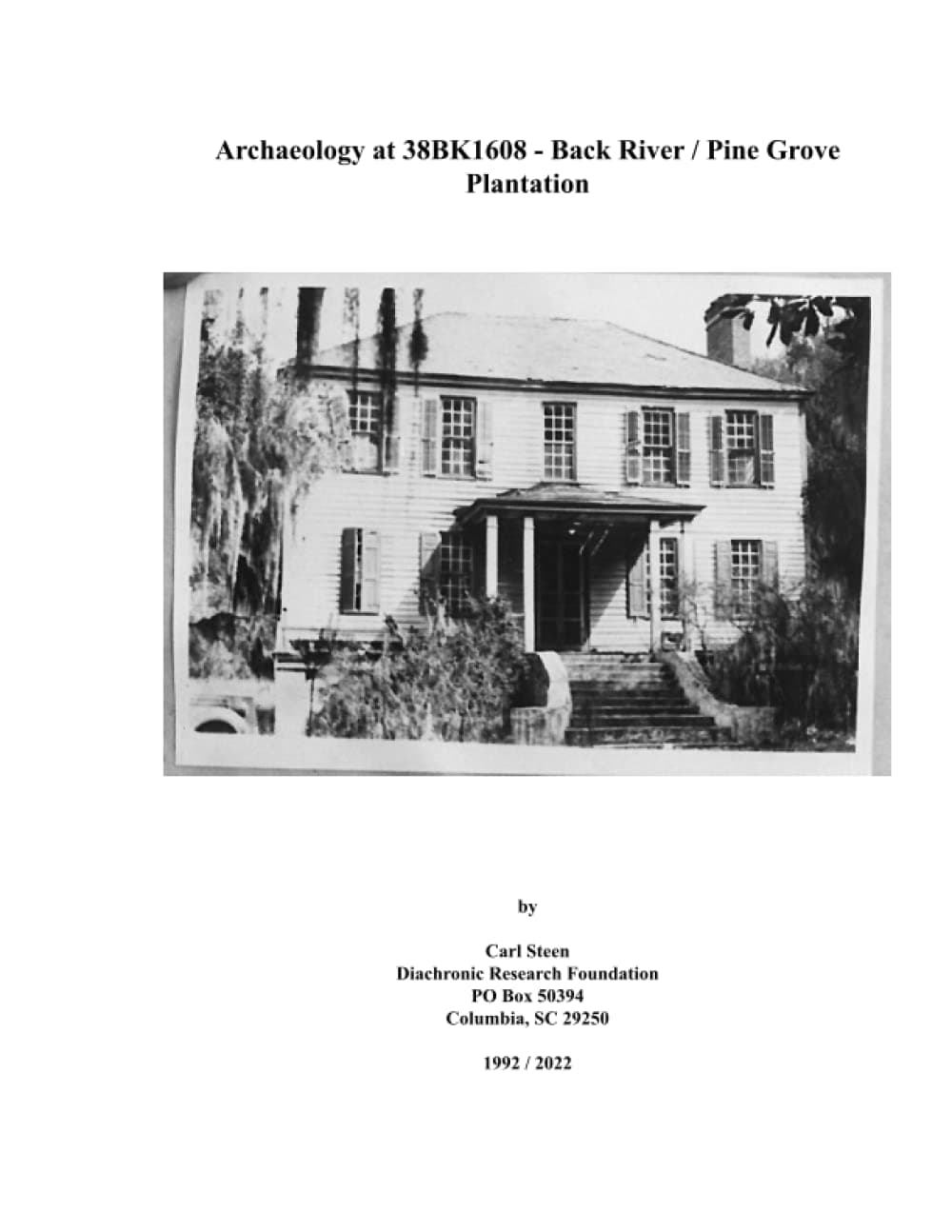 Archaeology at 38BK1608 - Back River / Pine Grove Plantation